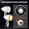 ZENTHOR Motorcycle Turn Signals - 2PCS Chrome Bullet LED Front