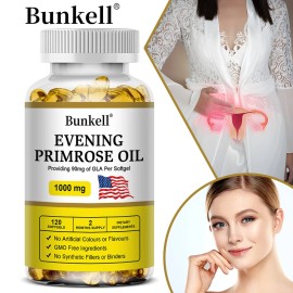 Bunkell Evening Primrose Oil 1000mg Softgel Capsules Anti-aging GLA Dietary Supplement