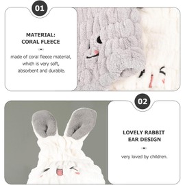 Genérico Toalla para Secado Rápido de Cabello Orejas de Conejo, Absorbente Coral Fleece, 2 Piezas, Adecuado para Uso Diario en Casa