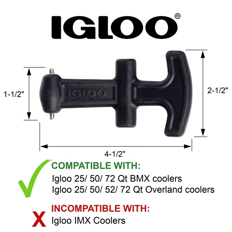 Igloo T-Handle Latch for BMX and Overland 25-72 Qt Coolers