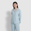 JAJU [JAJU/자주] 여 플란넬 파자마 세트_다크 블루 [JAJU] Women's Flannel