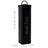 AuldHome Design Enamelware Fireplace Matches Holder (Black), Farmhouse Storage Container