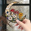 MIDEFINCH Acrylic Stained Glass Style Moon Mushroom Window Hanging, Lightweight