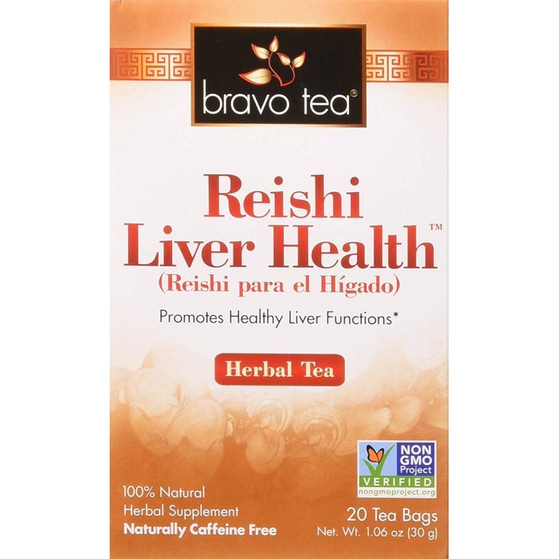Bravo Tea Reishi Liver Health Caffeine Free, 20 Tea Bags,
