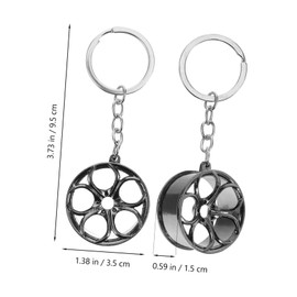 Anneome 2pcs Stylish Car Wheel Rim Keychain Pendant Lightweight Metal Key Ring for Car Keys Bags and Backpacks Versatile Bag Hanging Decoration