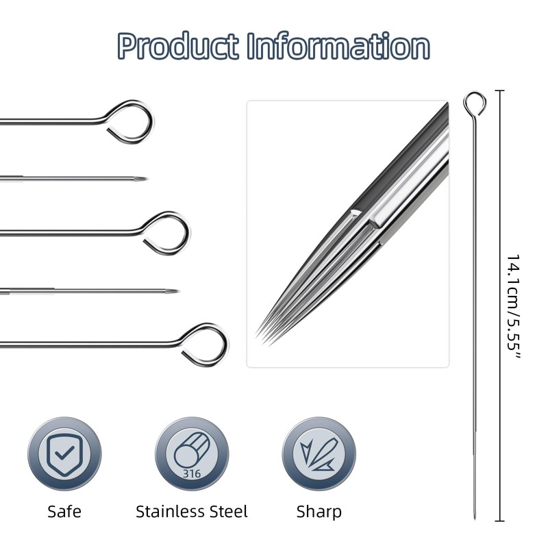 ATOMUS 10pcs 7RL Tattoo Needles 10pcs tips 7RT Disposable Medical
