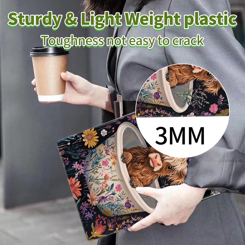 Highland Cow Clipboard, Cute Decorative Clip Board with Metal Clip