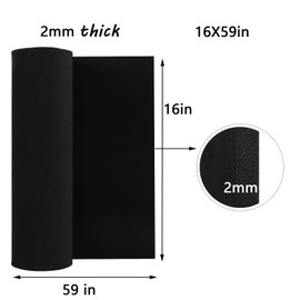 AMZQNART EVA Foam 2mm, Cosplay Foam Roll 16 x 59in (6.5sqft) Black, Suitable for Large Foam Cosplay Modeling, DIY Projects, Crafts, Ultra High Density 90 kg/m3.