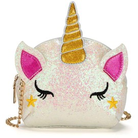 Little Girls Glitter Sequin Crossbody Purses Small Unicorn Handbag Messenger Shoulder Bag Gifts for Toddlers