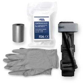 ASA Techmed Bleeding Control Kit with Tourniquet and Bag - Hemorrhage Control Kit for Preppers, Campers, Hunters, Climbers - Emergency Bleeding for Outdoor Adventures, First Responders