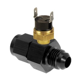 American Volt Engine Transmission Oil Cooler In-Line Hose End AN Thread-on Fitting Adapter Thermostat Temperature Electric Fan Switch Sensor Kit (200'F On - 185'F Off, 8AN)
