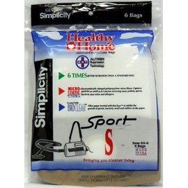 Simplicity Vacuum Bags SS-6 Type S, Sport 6 bags