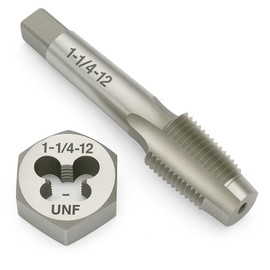 Yamesh 1/2"-28 Thread Tap and Die Set HSS Tap with GCr15 Alloy Steel Hex Die Right Hand Thread Repair Tool for Metalworking and Machinery