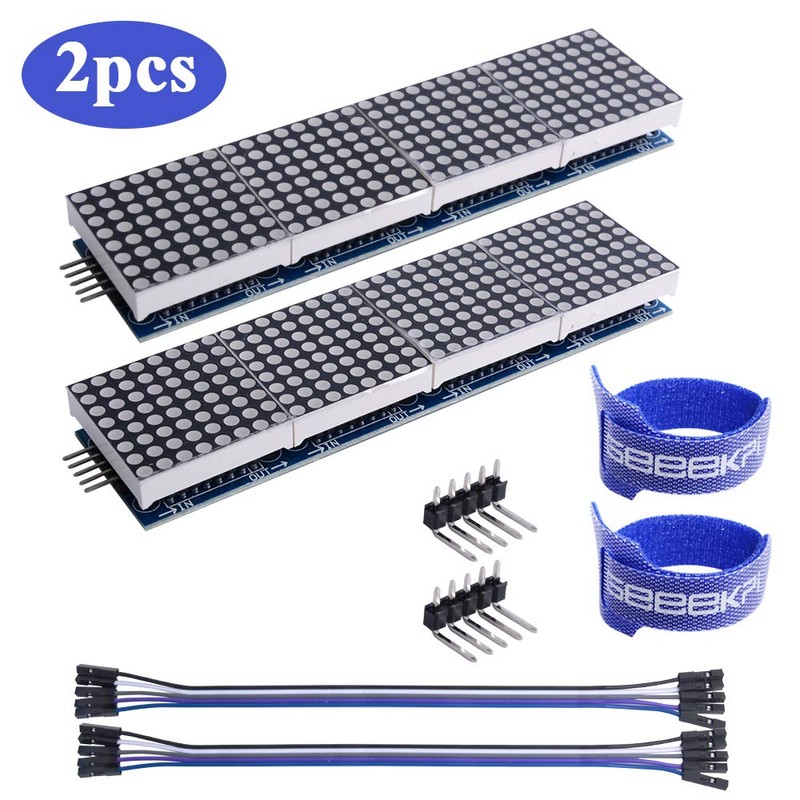 GeeekPi 2 Pack MAX7219 8x32 Dot Matrix MCU 4 in