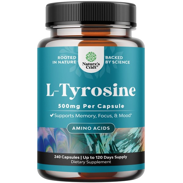 Natures Craft Free Form L Tyrosine 1000mg Per Serving -