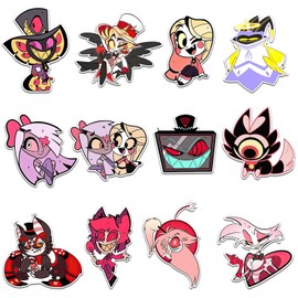 GTOTd Hotel Cartoon Fridge Magnet (12 Packs) Movie Merch Blackboard Decorations Bumper Decal Metal Flexible Reusable Vinyl Magnetic Decor Teens