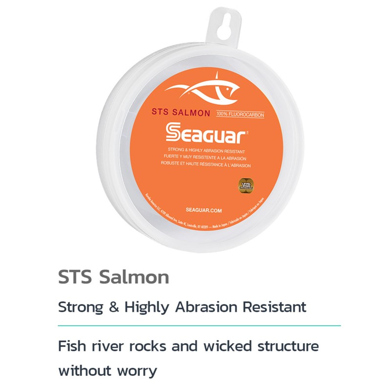 Seaguar STS Salmon Fluorocarbon Leader Fishing Line, 50-Pound/100-Yard, Clear