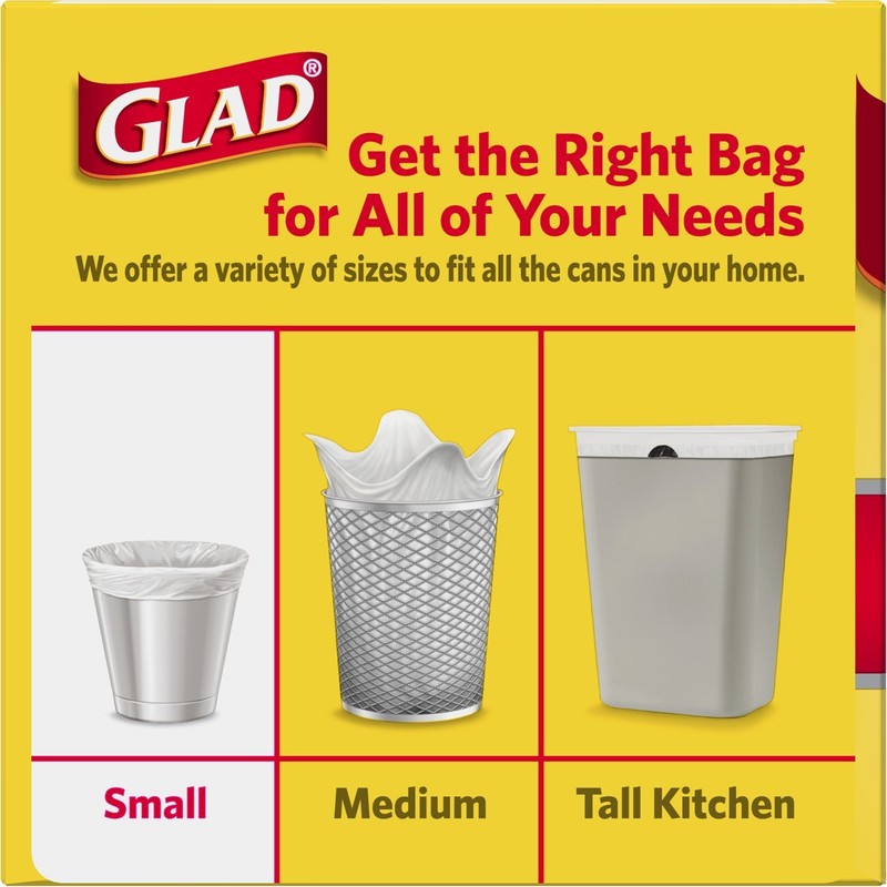 Glad Trash Bags, Small Garbage Bags - 4 Gallon White