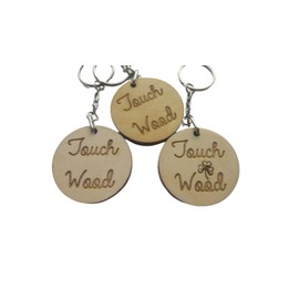 Touch Wood Keyring, Good Luck Charm, Housewarming, Birthday Gift, Women's Men's Girl's Boys Wooden Keyring, Unique Gift Ideas, Good Luck Keyring