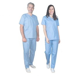 Sky Mens and Womens Hospital Doctors Scrub Tunic Tops, Medical Doctor Uniform, Lightweight Fabric Medical Work Wear, Sky, XL