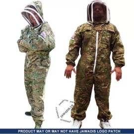 XL Adult Beekeeper Full Bee Suit with Fence Veil - Camouflage Conceal Green