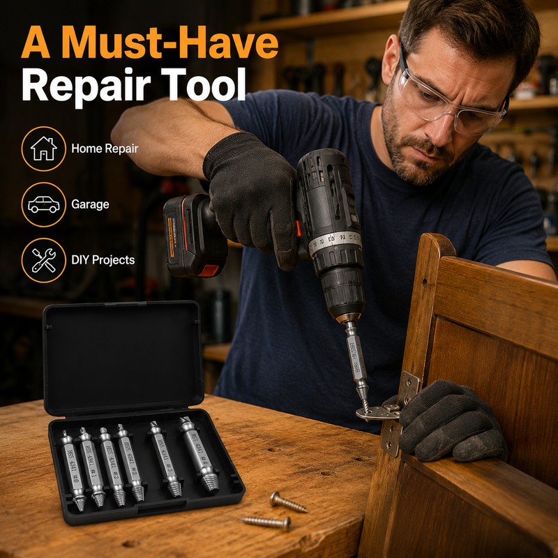 Damaged Screw Extractor Set for Repairs – HSS Drill Bit