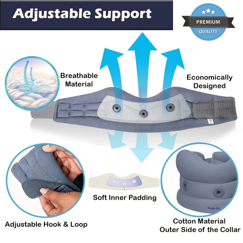Wonder Care Soft Cervical Collar Adjustable Collar Neck Support Brace