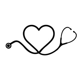 Bargain Max Decals Nurse Love Stethescope Decal Notebook Car Laptop 5.5" (Black)