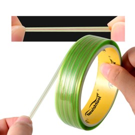 NEWISHTOOL Vinyl Wrap Cutting Tape Knife Less Finish Line Tape Tool, 3.5mm x 50 Meter Roll (164 Ft) Wrap Edge Cutting Detailer Tape with 2 PCS Finger Cots for Precise Cut Graphic Film Without Blade