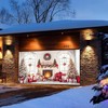 Christmas Fireplace Garage Door Decoration Background, Merry Christmas Tree Rustic