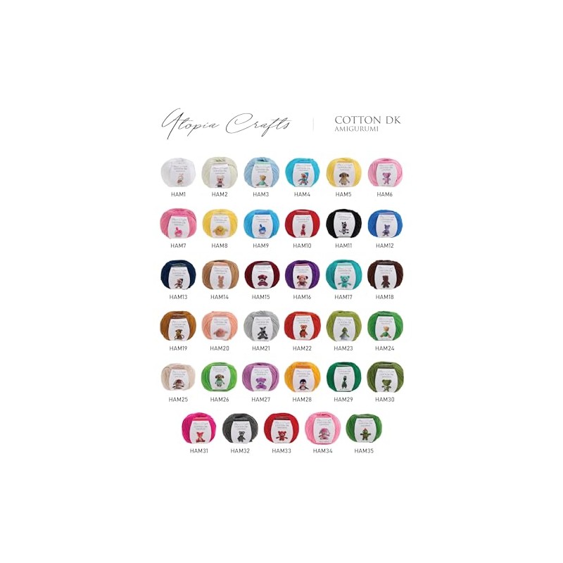 Utopia Crafts Amigurumi Cotton DK Yarn for Crochet and Knitting