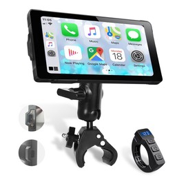 NikoMaku Smart Monitor for Motorcycles, Ultra Thin + USB Power Supply, Automatic Brightness Adjustment, Bike Navigation Display, SM-1C V2.0, Carplay/Android Auto, Compatible with 5.5-inch Large Screen, IPX7 Waterproof, Intercom Linkage, Mounting Holder, Wired Remote Control, Japanese Instruction Manual Included (English Language Not Guaranteed)