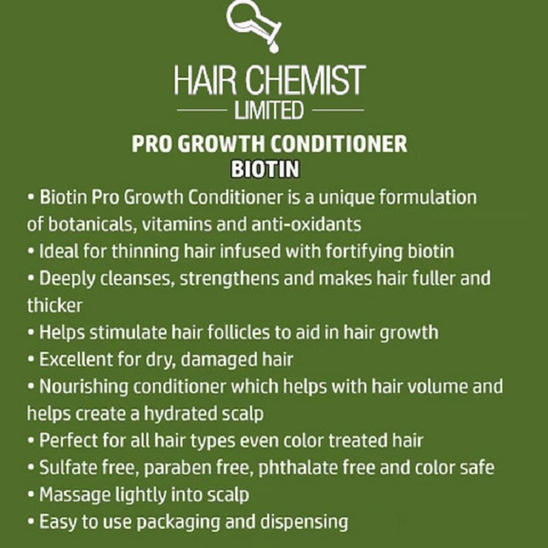 Hair Chemist Pro-Growth Shampoo & Conditioner Set with Biotin -