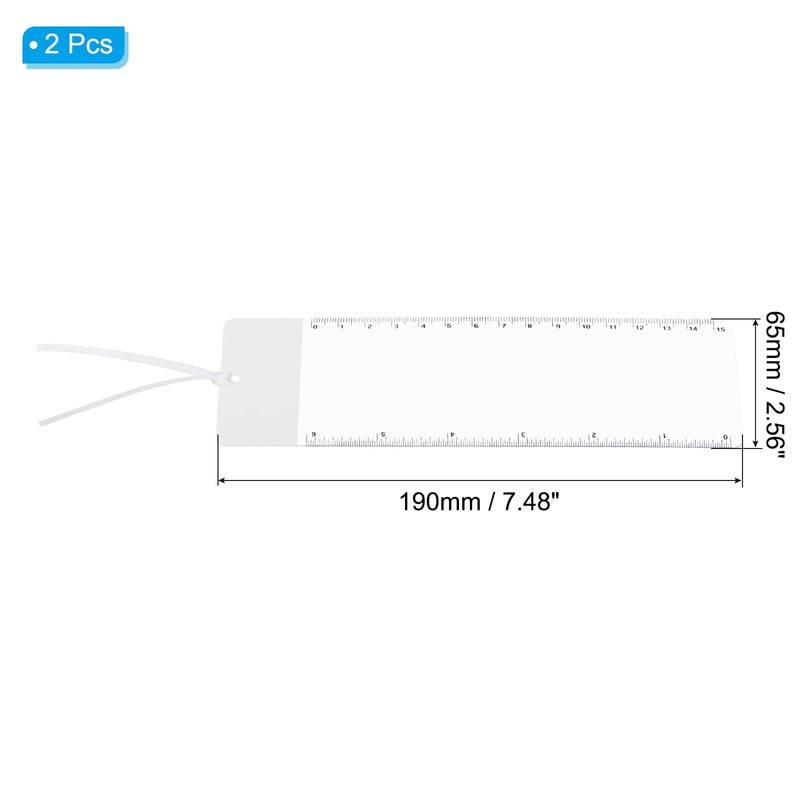 PATIKIL Bookmark Magnifier with Ruler, 2 Pack 3X Magnifying Sheet