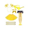 Tutu Costume Accessories Set 6 Pcs 80s Outfits Party Accessories Pom Pom Headband Beard Neon Dress Heart Sunglasses Props (Yellow, OneSize)
