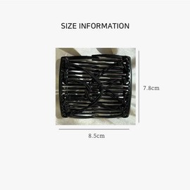 2Pcs Black Adjustable Magic Hair Clip Combs,Stretchy Double Comb Hair Clip,No Crease Hair Pins Double Slides Hairpins Combs Women Hair Styling Magic Hairs Combs for Women Accessories