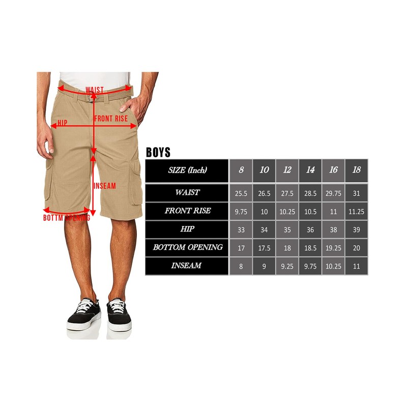 Southpole Boys' Big Belted Ripstop Basic Cargo Shorts, Olive, 12