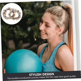 IWOWHERO 2Pcs Handmade Crocheted Pearl Hair Scrunchy All Match Fashion Hair Ties Decorative Headwear for Stylish and Multi Purpose Accessories