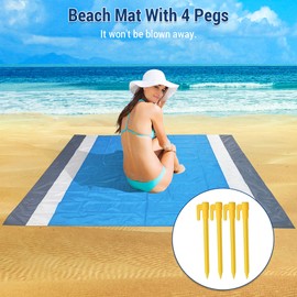 Outdoor Mat Camping Waterproof Sand Proof Beach Blanket Portable Foldable Polyester Picnic Mat 140cm/210cm 4 Colous