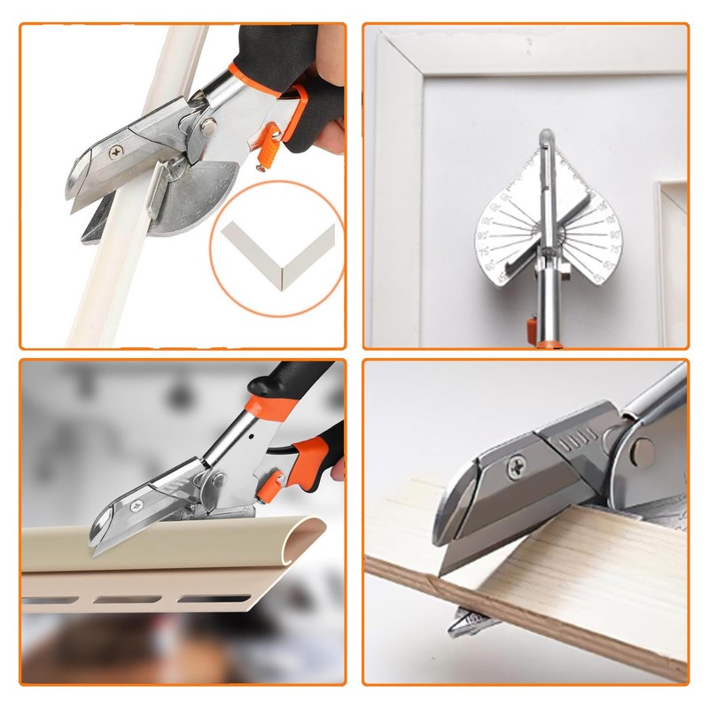 Amazleer Miter Shears Adjustable 45°-135° Trunking Cutter Set with 10