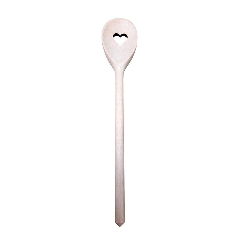 Wooden World 10 Wooden Spoons Love Heart Shape Beech Wood