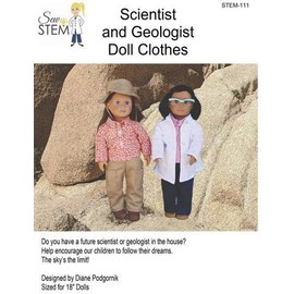 Scientist and Geologist Doll Clothes Patterns- Fits American Girl or 18" Dolls! Sew Stem!