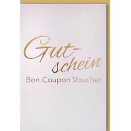 Verlag Dominique Birthday & Wedding Double Card - Elegant Voucher with Gold Lettering, Value Voucher for Special Occasions, Congratulations & Celebration, 1 Piece - with Envelope