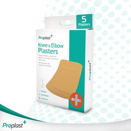 Proplast Knee and Elbow Fabric Plasters - Large Plaster Tape, 5 Plasters