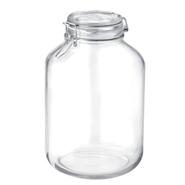 Bormioli Rocco Fido 5L Glass Jar - 169oz Airtight Storage with Metal Clamp & Rubber Gasket - Ideal for Fermentation, Home Canning, Dry Food Storage - Great for Kitchen Organization, Made in Italy