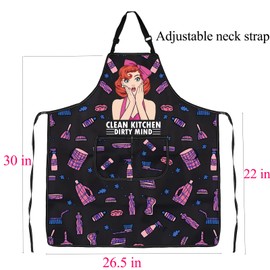 ENSIANTH Clean Kitchen Apron with Pockets Funny Clean Kitchen Dirty Ghost Gifts for Cleaning Lovers Apron Kitchen Cleaning Gifts, 2487 Clean Kitchen Apron