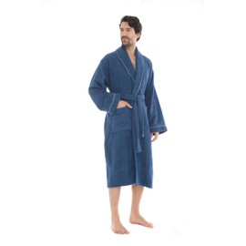 Seritaine Luxurious Men's Robe, 100% Turkish Cotton, Bathrobe Men, Long Spa Robe (2XL-3XL)