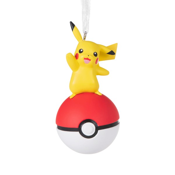 Hallmark Pokémon Pikachu on Poké Ball Christmas Ornament
