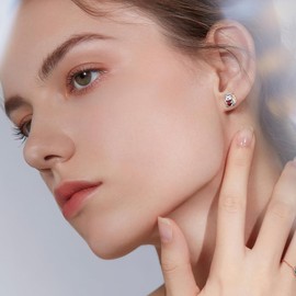 POPLYKE Lion Earrings for Women Sterling Silver Cute Lion Stud Jewelry Gifts