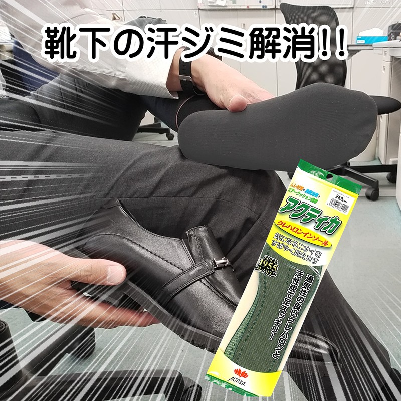 Actika Basic Insole, Activated Carbon, Stuffiness, Deodorizing, 9.6 - 11.0